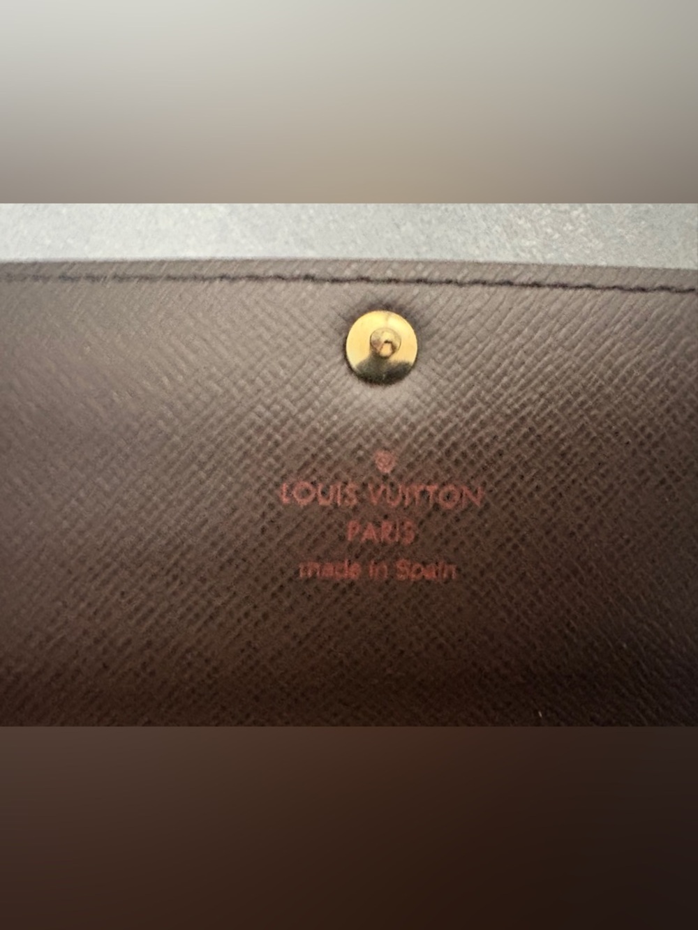 Louis Vuitton Damier Ebene Sarah Wallet Brown Canvas Long Wallet Snap Flap - Picture 5 of 11